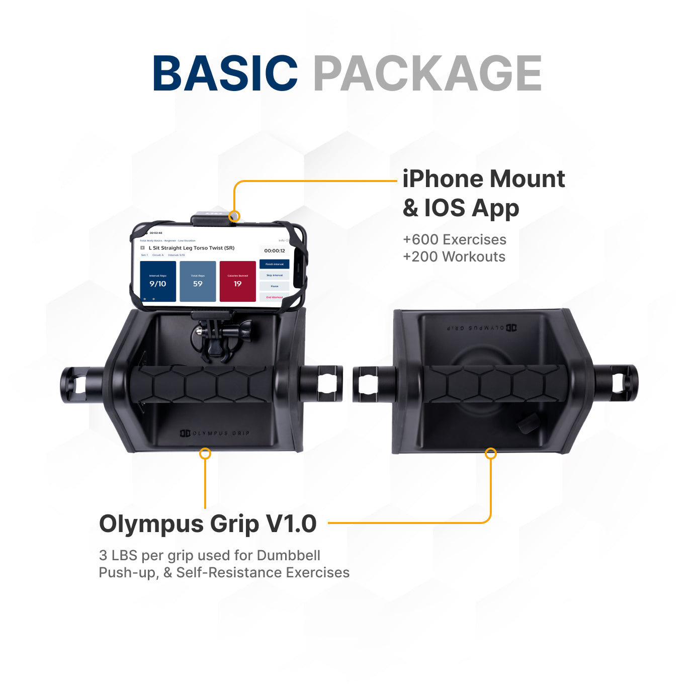 Basic Package Olympus Grip V1.0 with Iphone Mount & IOS App