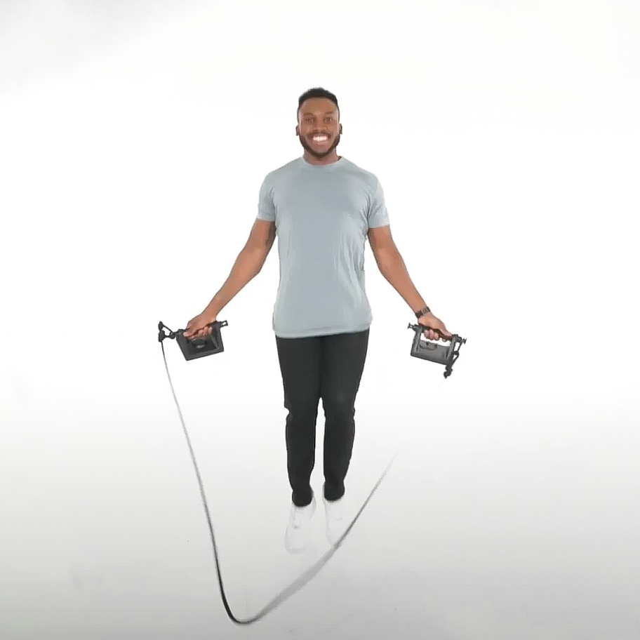 Man using the Jump Rope Attached to the Olympus Grip